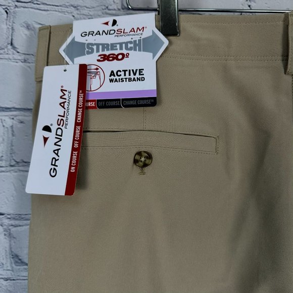 Grand Slam Men's Performance Stretch 360° Golf Short, Size 38, Chinchilla, NWT - Picture 5 of 9